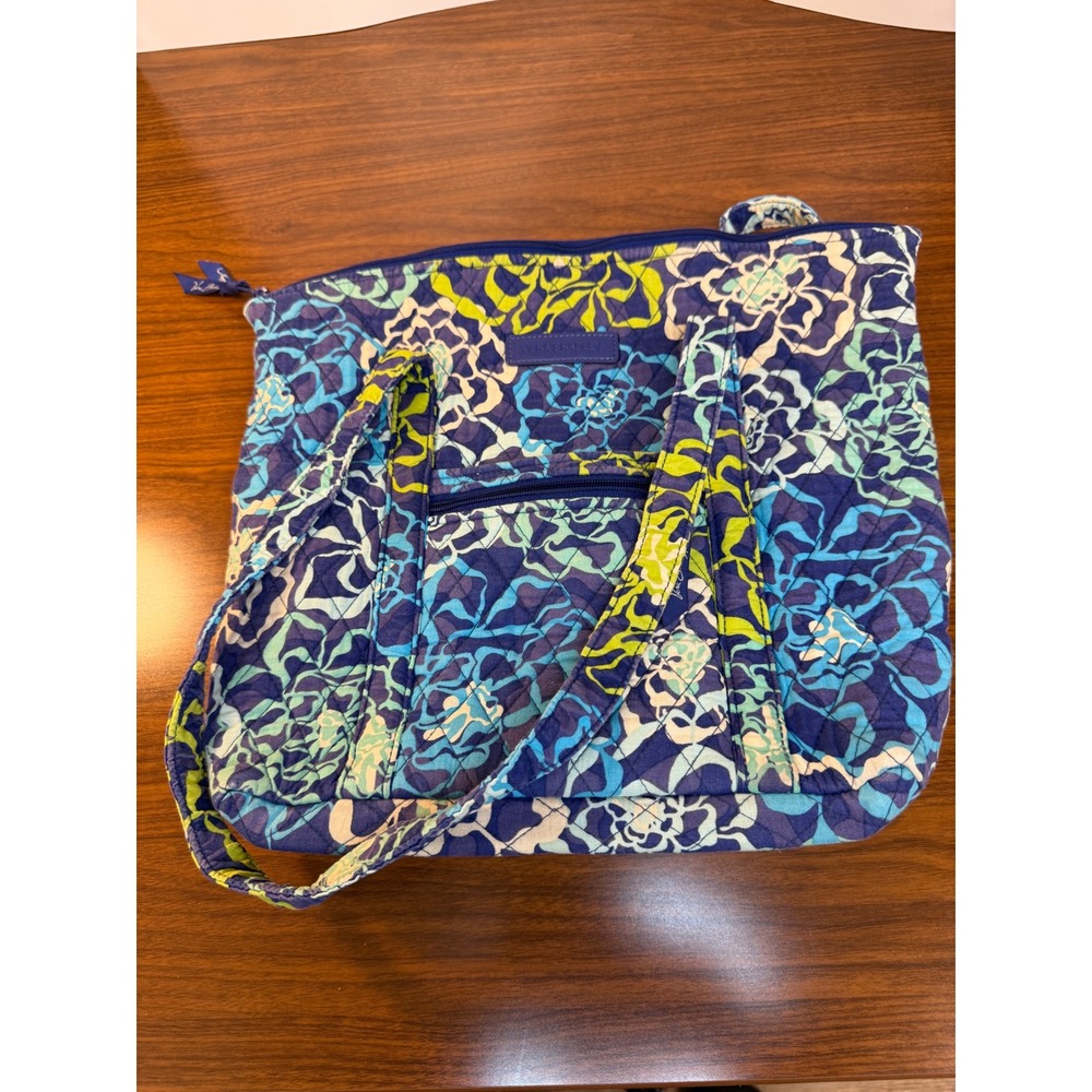 Vera Bradley Tote Bag Quilted Floral Print Shoulder Bag Zip Top